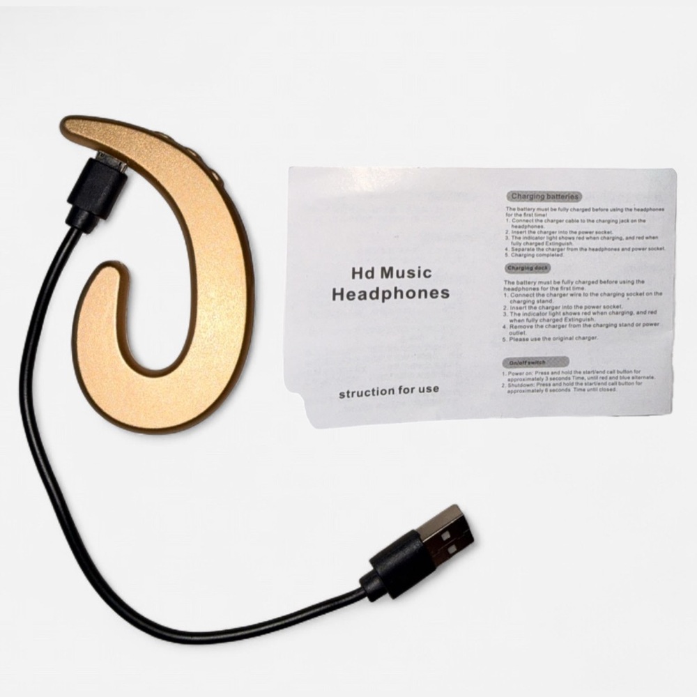 NWOB Gold HD Music Bluetooth Headset Ear Piece - Picture 3 of 8